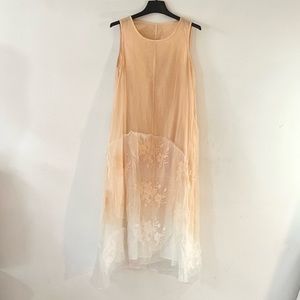 Floral Embroidered Silk Organza Dress size Small